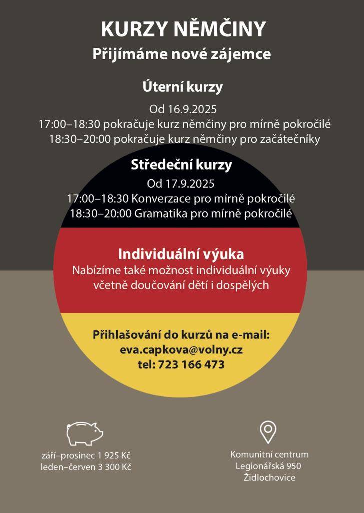 Kurzy němčiny v Židlochovicích