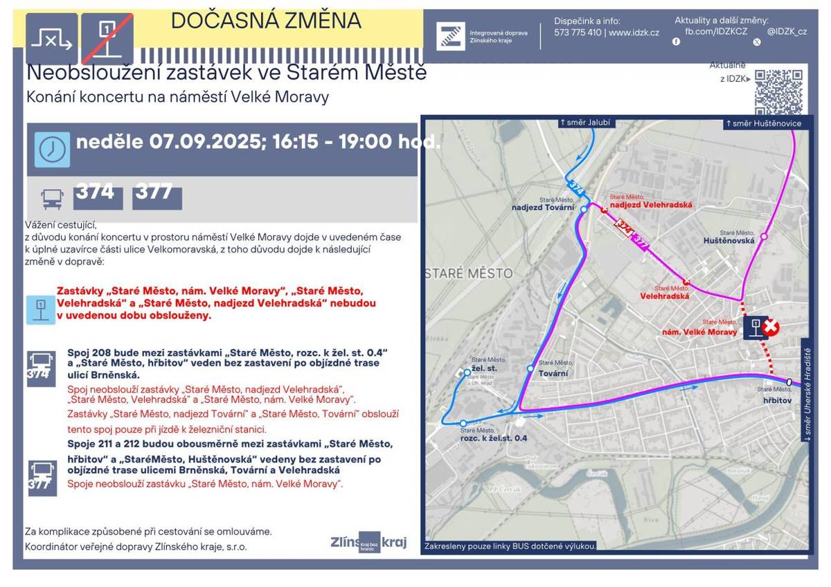 Neobsloužení zastávek ve Starém Městě