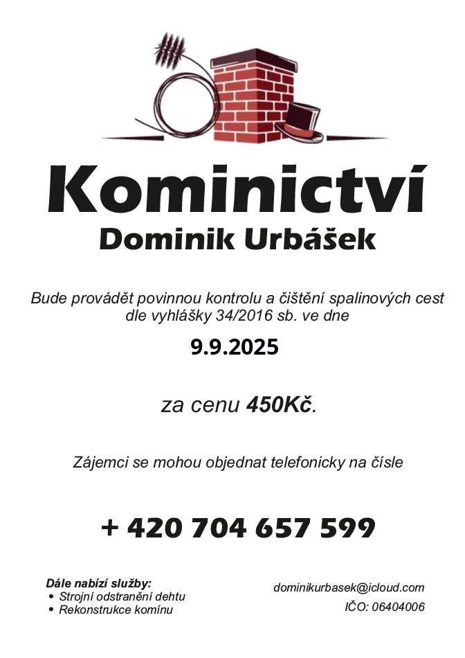 Zájemci se mohou objednat telefonicky na čísle +420 704 657 599.