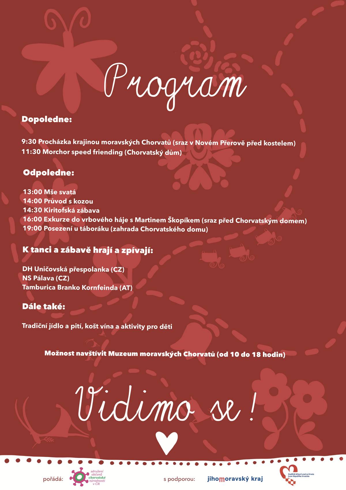 1/  MUDr. Janošková oznamuje svým pacientům, že ve dnech od 8. do 9.9. čerpá dovolenou a nebude ordinovat.  Zastupuje MUDr. Pavelka v Mikulově. 2/  Oznamujeme občanům, že příští týden od 8. do 12. 9. 2025 bude provoz obecního úřadu z důvodu dovolené omezený. 3/  Zemědělský podnik JUHAS DP v Hrušovanech nad Jevišovkou oznamuje, že tento pátek a sobotu od 8 do 12 hodin proběhne halový samosběr cibule na uskladnění. Cena je 9 korun za kilogram, platba pouze v hotovosti. Samosběr se koná ve skladech starého cukrovaru – ve druhé hale vedle prodejny zeleniny. Na místě si můžete také zakoupit brambory na uskladnění za 8 korun za kilogram a červenou cibuli za 15 korun za kilogram. Více informací získáte na telefonu 734 319 919 nebo na Facebookových stránkách JUHAS DP.   4/  Oznamujeme občanům, že v Drnholci na Náměstí Svobody ve staré radnici byla dnes otevřená nová prodejna květin.