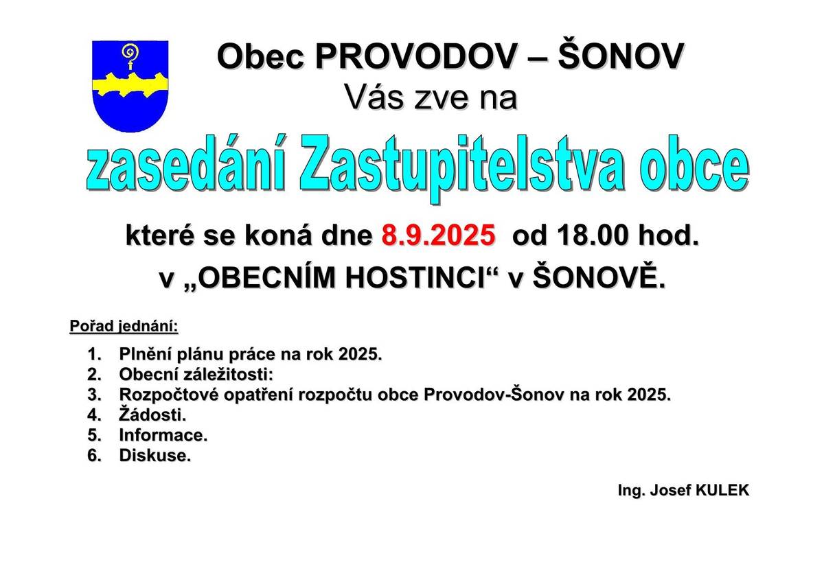 Vážení přátelé, přinášíme první zářijové aktuality: 👉 pozvánku na zasedání zastupitelstva naší obce 👉 informace o kulturním dění v blízkém okolí 👉 pozvánky na zámek Nové Město nad Metují Mějte pohodové dny☀️. #obecprovodovsonov #aktuality