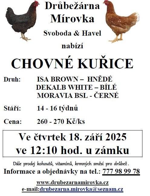 Nabízí drůbežárna Mírovka