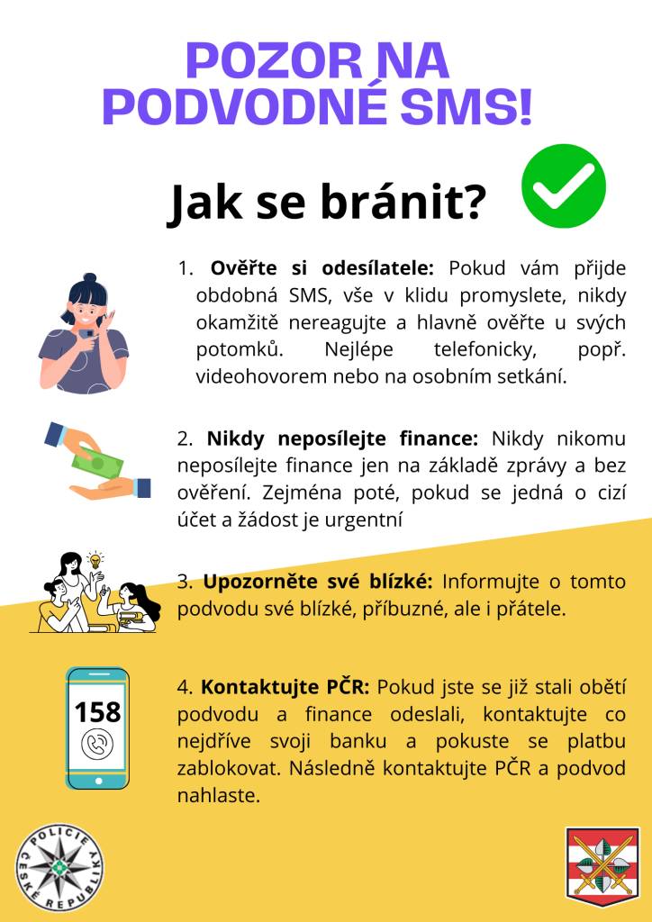 Upozorňuje na podvodné SMSky.    V poslední době se objevuje větší množství  podvodných zpráv, které cílí na rodiče.