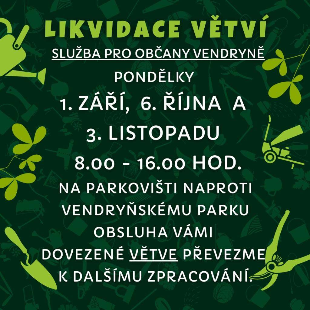 Termíny: 1.9., 6.10. a 3.11.2025, 8:00 - 16:00 hod u Vendryňského parku.