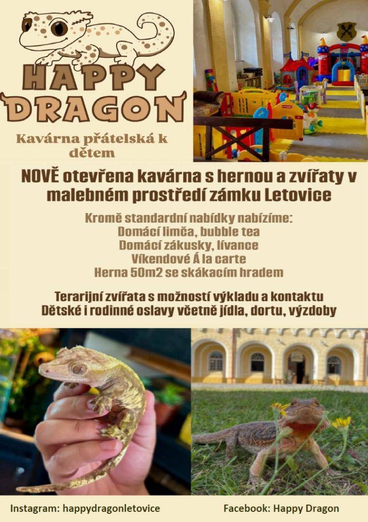 Happy dragon – kavárna přátelská k dětem.