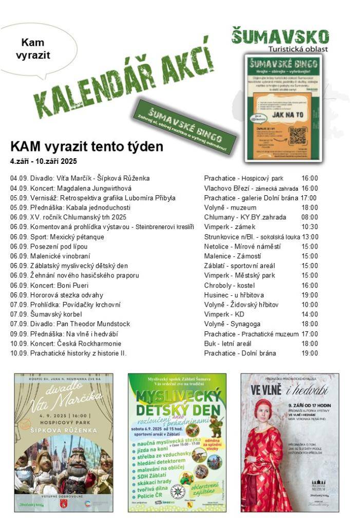 Kalendář akcí pro 36. týden 2025