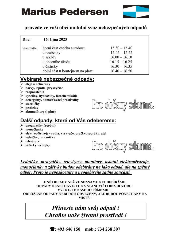 v naší obci proběhne 16.10.2025