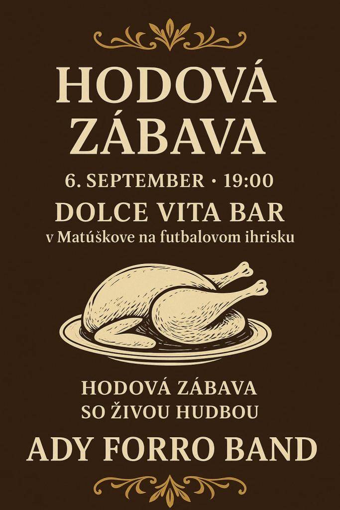 Hodová zábava - 06.09.2025 - Búcsúi mulatság