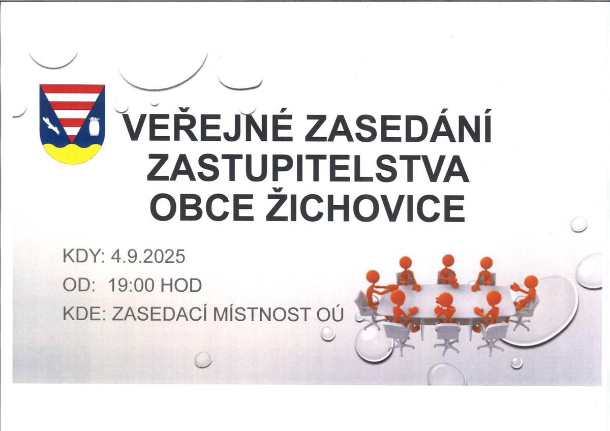Pozvánka na XV.veřejné zasedání zastupitelstva Obce Žichovice konané dne 4.9.2025