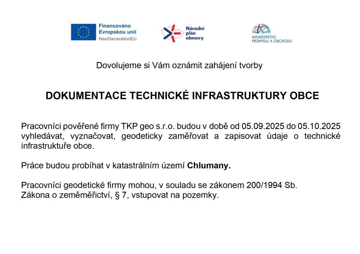 Veškeré informace viz přiložený leták