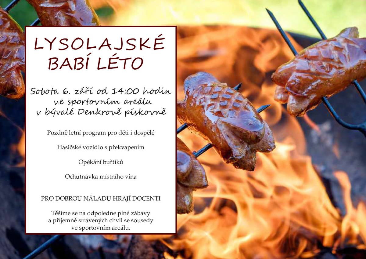 Srdečně zveme tuto sobotu do sportovního areálu, začínáme ve 14:00.