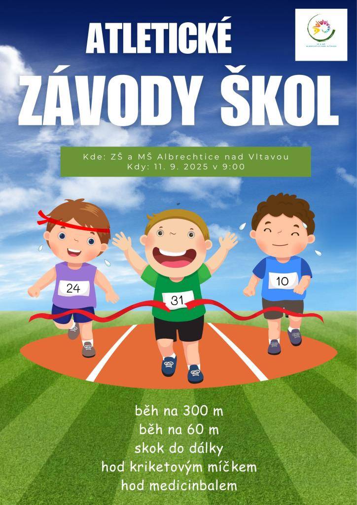 Atletické závody pro 1. stupeň ZŠ Albrechtice nad Vltavou, ZŠ Kluky a ZŠ Čížová