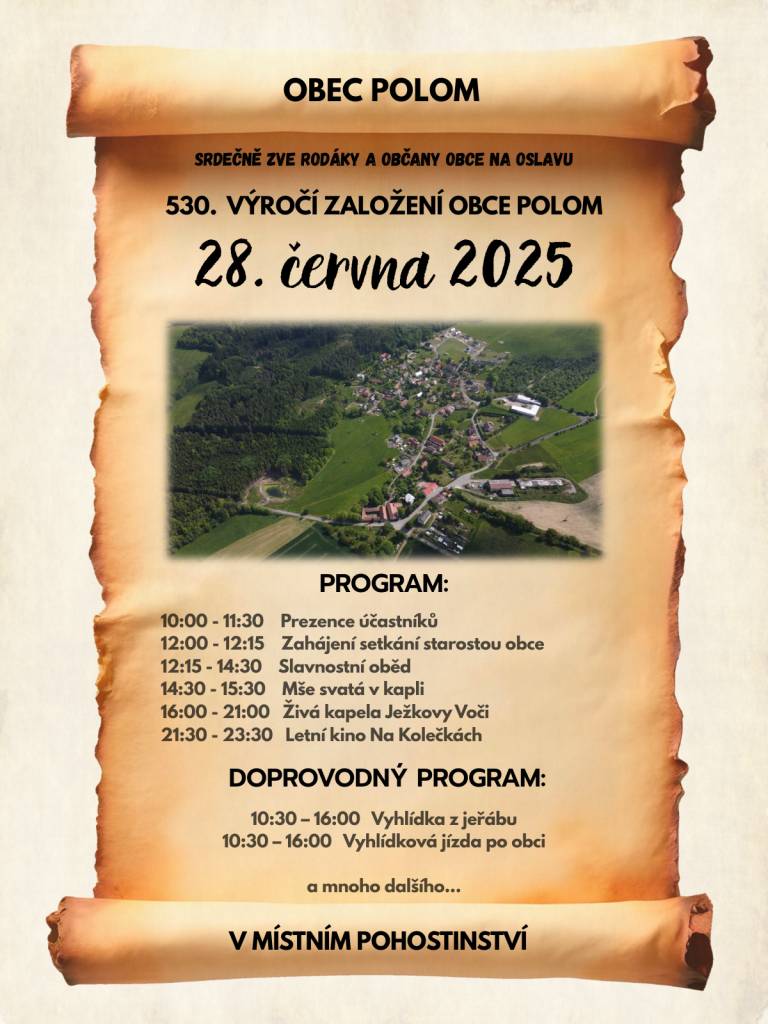 Oslava 530.výročí založení obce Polom