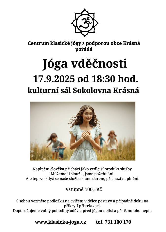 Ve středu 17.09.2025 od 18:30 hodin na Sokolovně v Krásné.