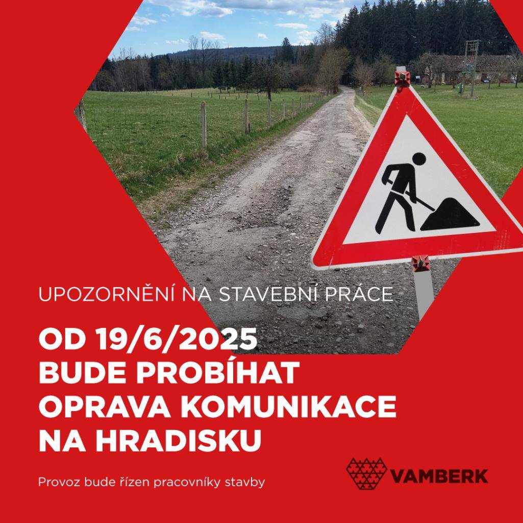 upozornění na stavební práce