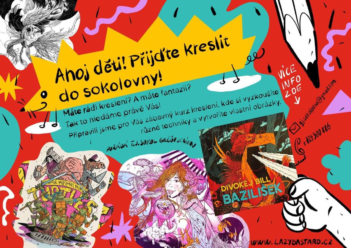 Stále zbývá pár míst v kroužku kreslení s Vojtěchem Velickým. Neváhejte a pojďte se zapojit a vytvořit si svůj kousek umění.