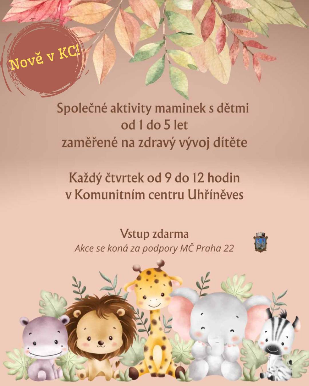 Komunitní centrum Uhříněves také v novém školním roce otevírá své brány. Každý čtvrtek je připraven celodenní program:  -> Od 9 do 12 hodin Společné aktivity maminek s dětmi od 1 roku do 5 let zaměřené na zdravý vývoj dítěte.  -> Od 13 do 17 hodin Klub Bezpečný přístav -> společná setkávání mládeže od 9 do 18 let.  Vstup je zdarma.  Jste vítáni 🌸