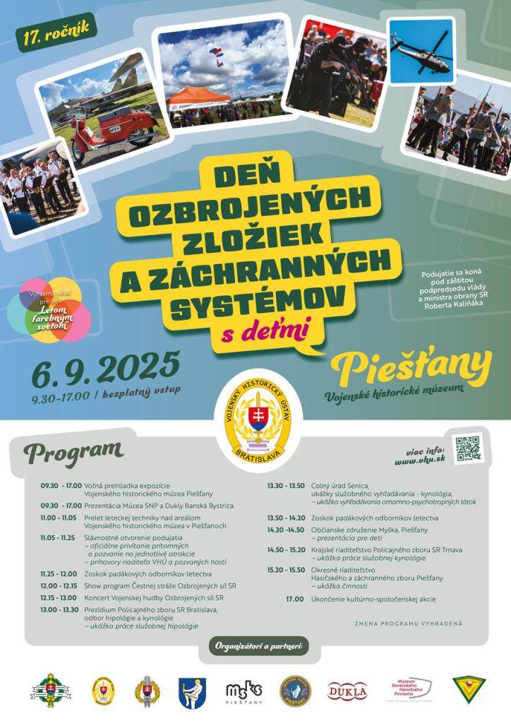 Pozývame vás  na deň ozbrojených zložiek a záchranných systémov s deťmi.