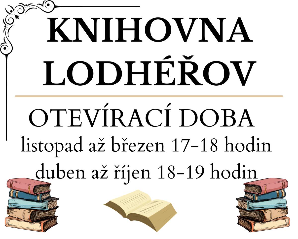 Knihovna Lodhéřov bude v září otevřena každou středu od 18h do 19h. Navštivte Lodhéřovskou knihovnu!