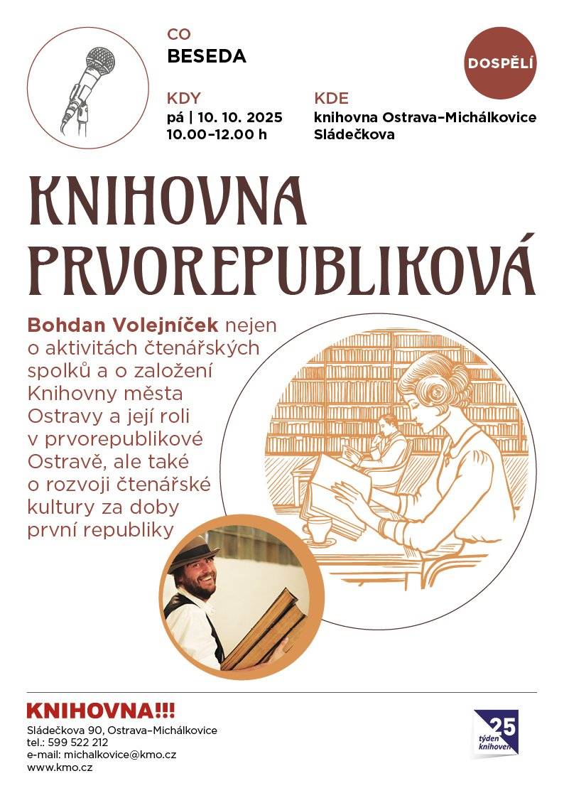 Zveme na zajímavou besedu s knihovníkem Bohdanem Volejníčkem.