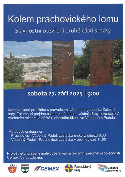Pozvánka na akci Kolem prachovického lomu 27.září 2025