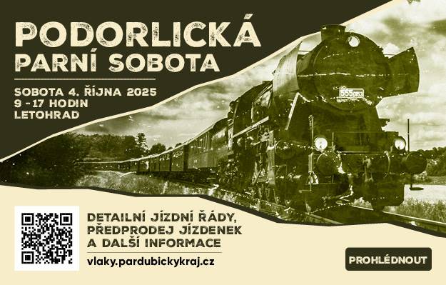 Parní vlaky provoní v říjnu letohradské nádraží Kromě pravidelných letních jízd parních vlaků Pardubickým krajem se stalo tradicí, že se tyto stroje století páry pravidelně setkávají a představují široké veřejnosti na jednom místě. V posledních letech se domovem akce stala Dolní Lipka, avšak z důvodu přípravy na budování železničního muzea našla oblíbená akce pro letošní rok azyl v Letohradě. Fanoušci železniční nostalgie se mohou těšit nejen na jízdy parních vlaků, komentované ukázky, ale i na další doprovodný program v sobotu 4. října. Více informací naleznete na webu vlaky.pardubickykraj.cz/podorlicka-parni-sobota/ PK-podorlicka-parni-sobota.pdf