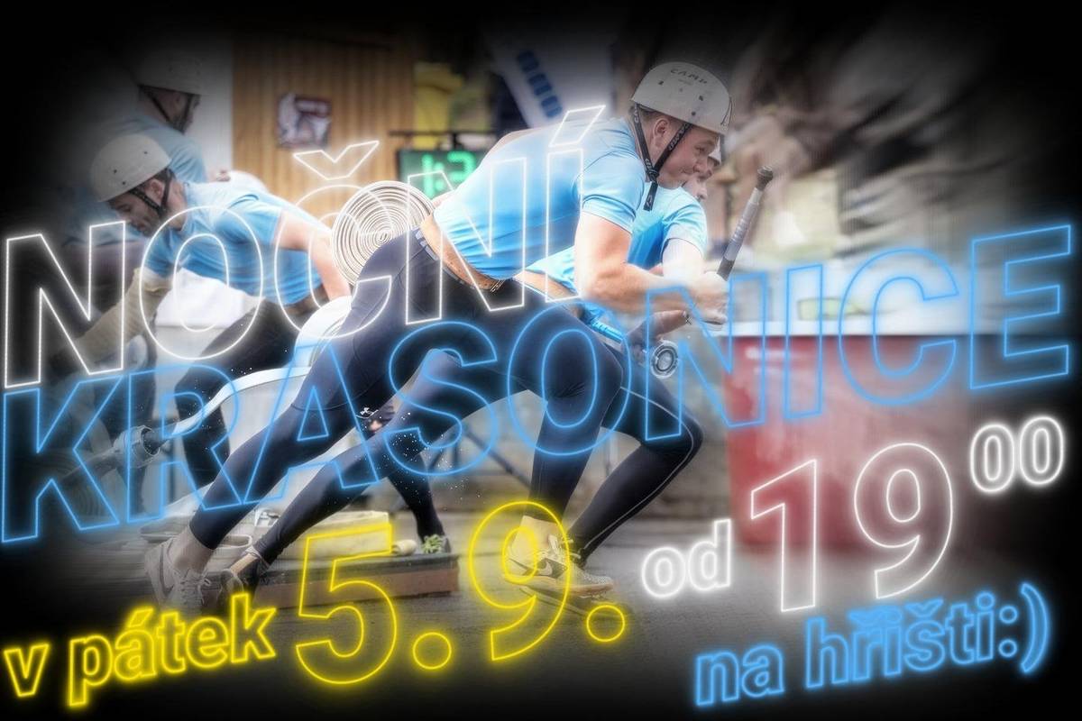 SDH Krasonice Vás srdečně zve na noční soutěž v požárním útoku v pátek 5.9.2025 od 19 hod na hřišti.