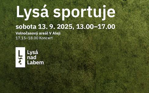 Město Lysá nad Labem ve spolupráci se Střediskem volného času a Fitsportem Františka Skuhravého „Ríša teamem“ vás srdečně zve na sportovní odpoledne plné pohybu, zábavy a hudby! 📅 Sobota 13. září 2025 ⏰ 13:00–18:00 📍 Víceúčelový sportovní areál V Aleji ✨ Na co se můžete těšit?   ukázky sportů a kroužků našich spolků:    Yoga quest – jóga   FK Litol – fotbal   Florbal LEV Lysá – florbal   Veslařský klub Lysá – veslování na trenažéru   Streetfit – kruhový trénink   Dance Emotion / TSK Dynamik / Batapo – tanec   Šachy Polabí & ŠK JOLY – šachy   Kemp vítězů – Adam Sebastian Helcelet – atletika   Judo club Bohemia – judo   SVČ Lysá – fitness jumping, stolní tenis, badminton, kickbox, baseball     speciální program Ríša teamu: handbike, kuželník, dráha pro vozíčkáře i nevozíčkáře   taneční vystoupení: Batapo, Sokol Lysá, TSK Dynamik, Dance Emotion   16:30 komentovaná prohlídka sportovní haly V Aleji   17:15 koncert kapely Artmosféra   🍴 Občerstvení: Veselé palačinky, Zrnka, JZ Coffee a Restaurace U Bílé labutě. 👉 Přijďte si zasportovat, vyzkoušet nové aktivity, pobavit se a užít si odpoledne s rodinou i přáteli. Lysá sportuje – pojďte sportovat s námi!