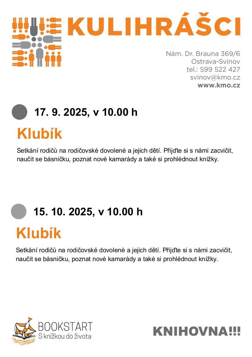 Klubík - pro rodiče na mateřské dovolené a jejich dětí