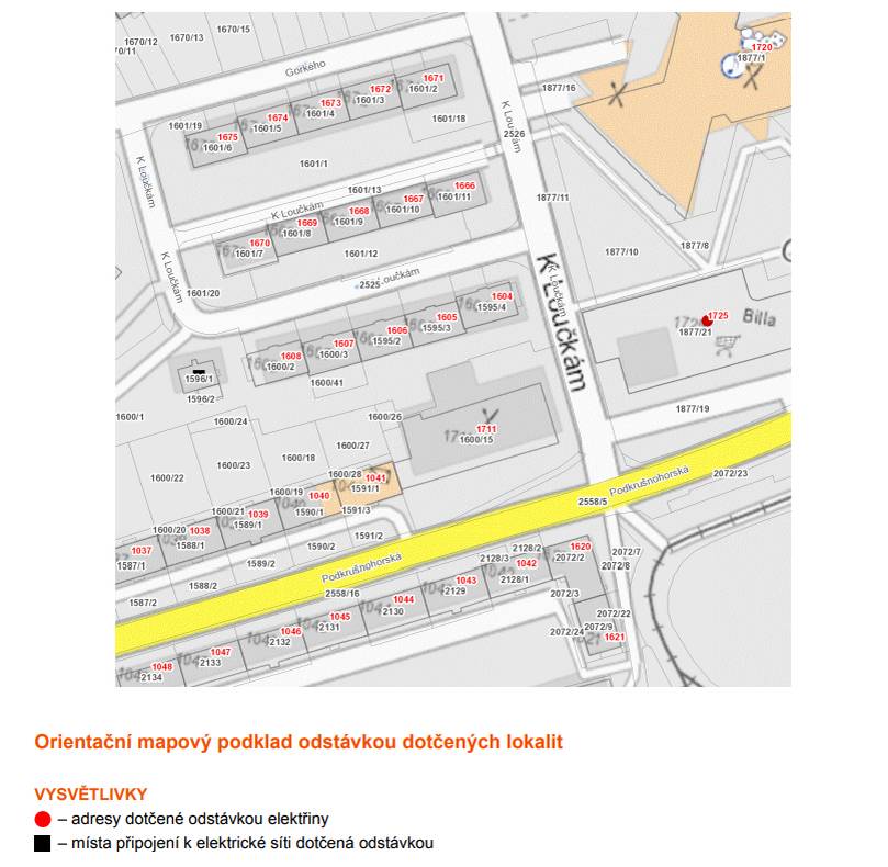 Vážení občané, tímto si Vás dovolujeme upozornit na odstávku elektřiny, která se uskuteční dne 10.09.2025 od 08:00 do 15:00 hodin, a to v lokalitě Horní Litvínov: Podkrušnohorská: č. p. 1725