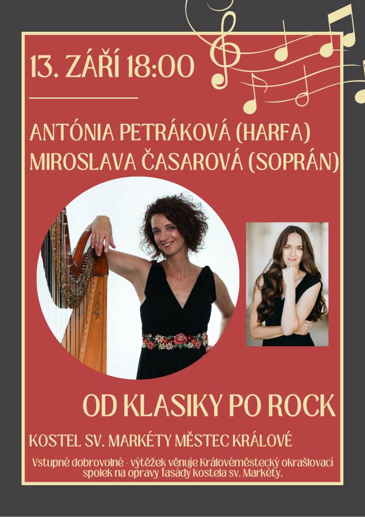 koncert se koná v sobotu 13.9.2025 od 18 hodi