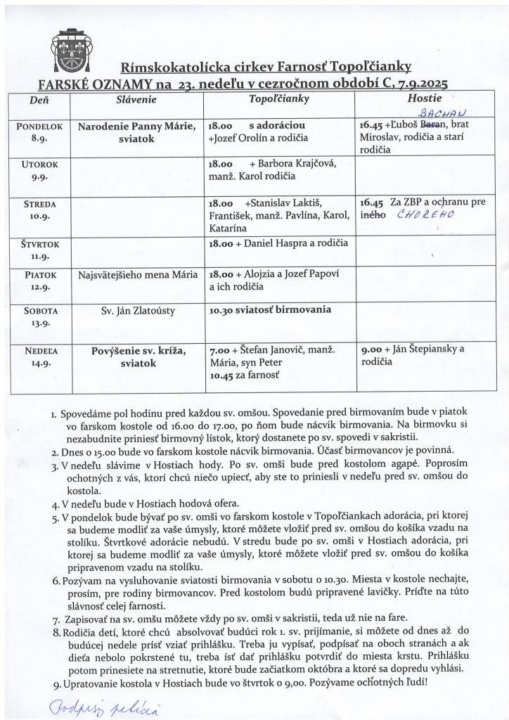 farské oznamy