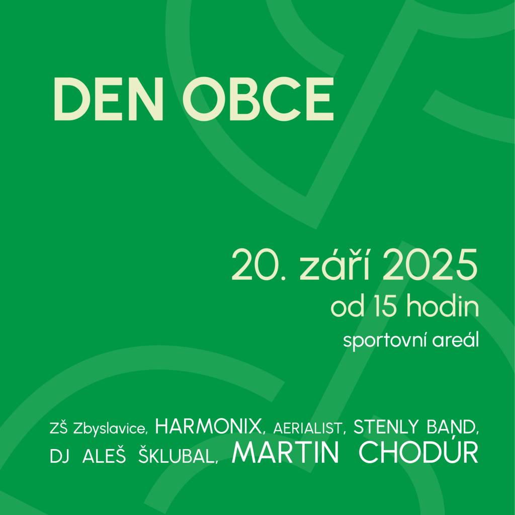 Den obce Zbyslavice nabídne hudbu, tanec i zábavu pro všechny generace. Těšit se můžete na vystoupení místních talentů, hvězdné hosty i karneval pod širým nebem.