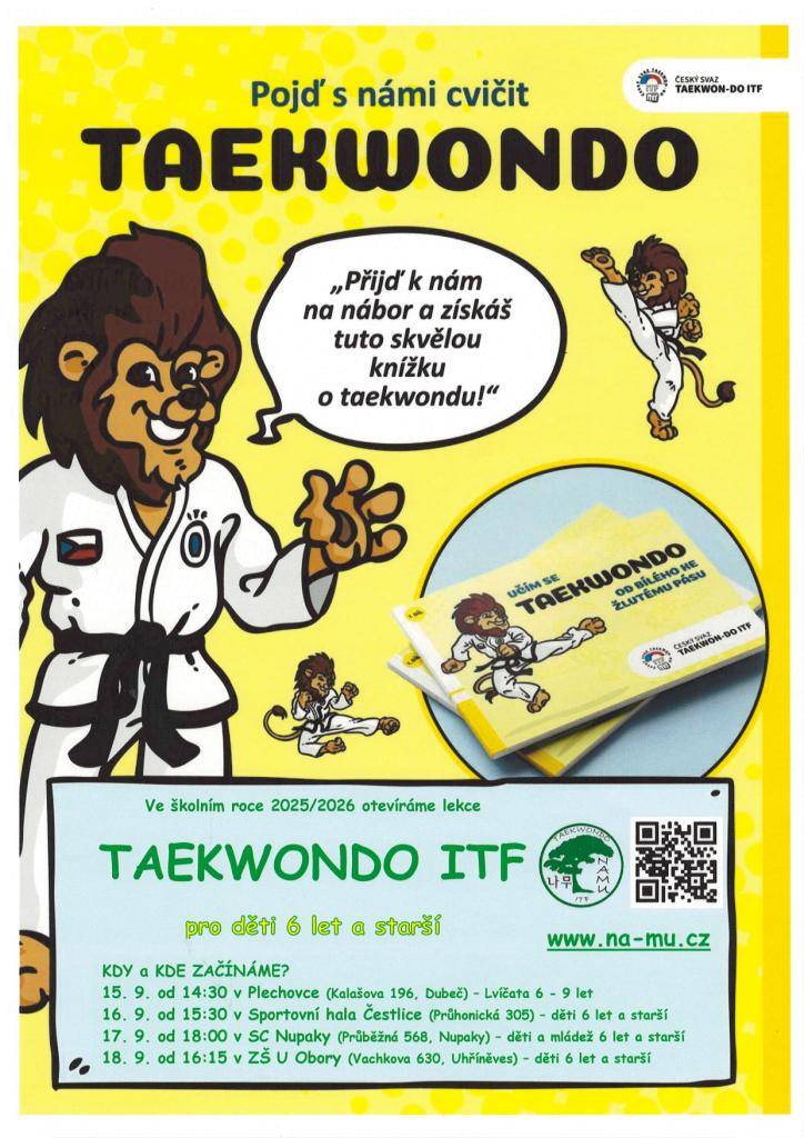 od 16.9.2025 15:30 ve sportovní hale v Čestlicích pro děti od 6let