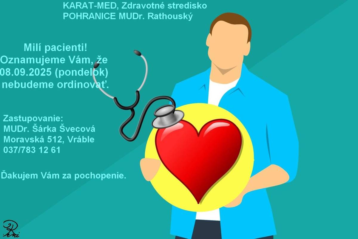 OZNAM MUDr.RATHOUSKÝ  ÉRTESÍTÉS MUDr. RAUHOUSKÝ