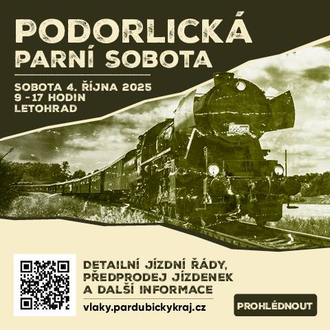 Pardubický kraj pořádá setkání parních vlaků s názvem Podorlická parní sobota. Akce se uskuteční v sobotu 4. října od 9 do 17 hodin v Letohradě. Více informací najdete v přiloženém letáku.