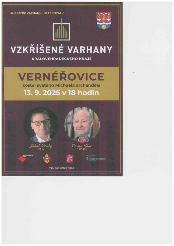 Vernéřovice, kostel sv. Michaela archanděla,  sobota 13.září od 18 hodi
