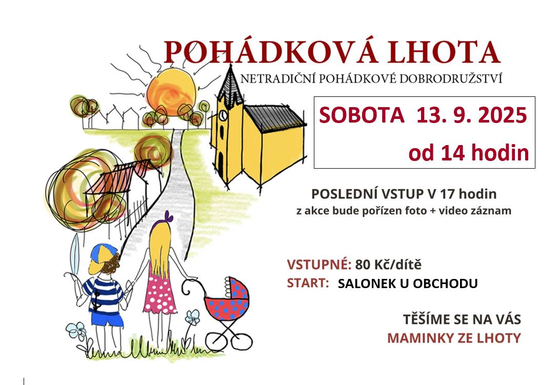 V sobotu 13.9.2025 od 14 hodin zveme na netradiční pohádkové dobrodružství.