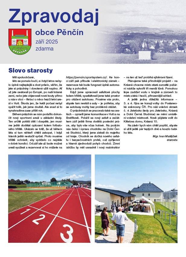 Pěnčínský zpravodaj - Září 2025