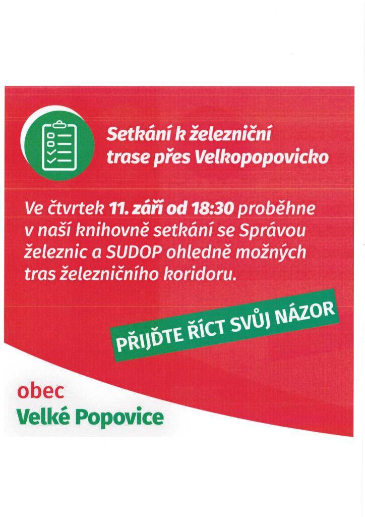 Setkání k železniční trase přes Velkopopovicko