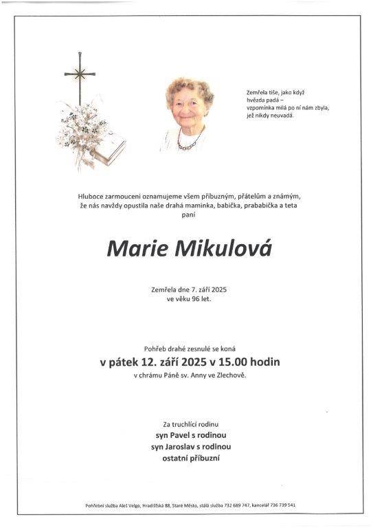 paní Marie Mikulová, 96 let