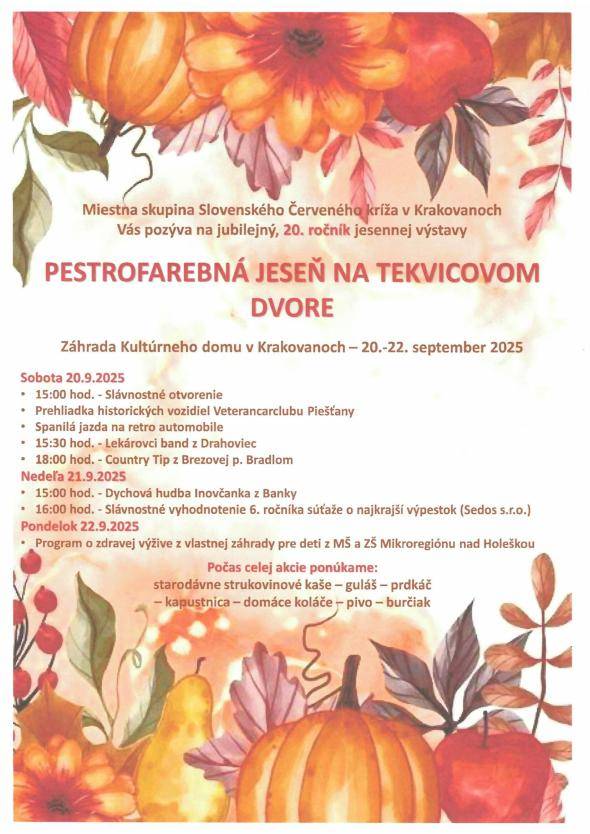 Záhrada Kultúrneho domu v Krakovanoch   20.- 22. september 2025