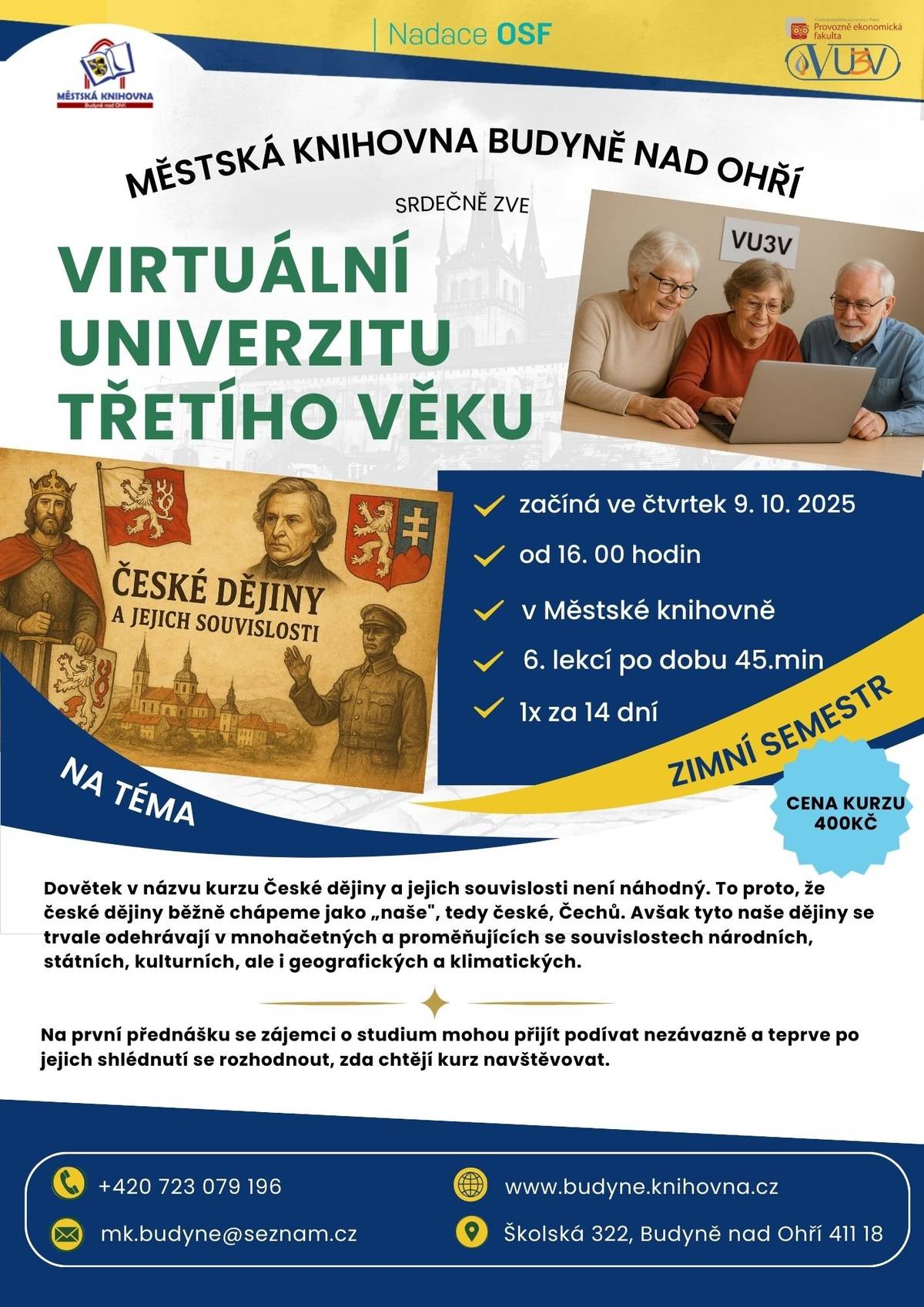 Městská knihovna v Budyni nad Ohří vás zve: