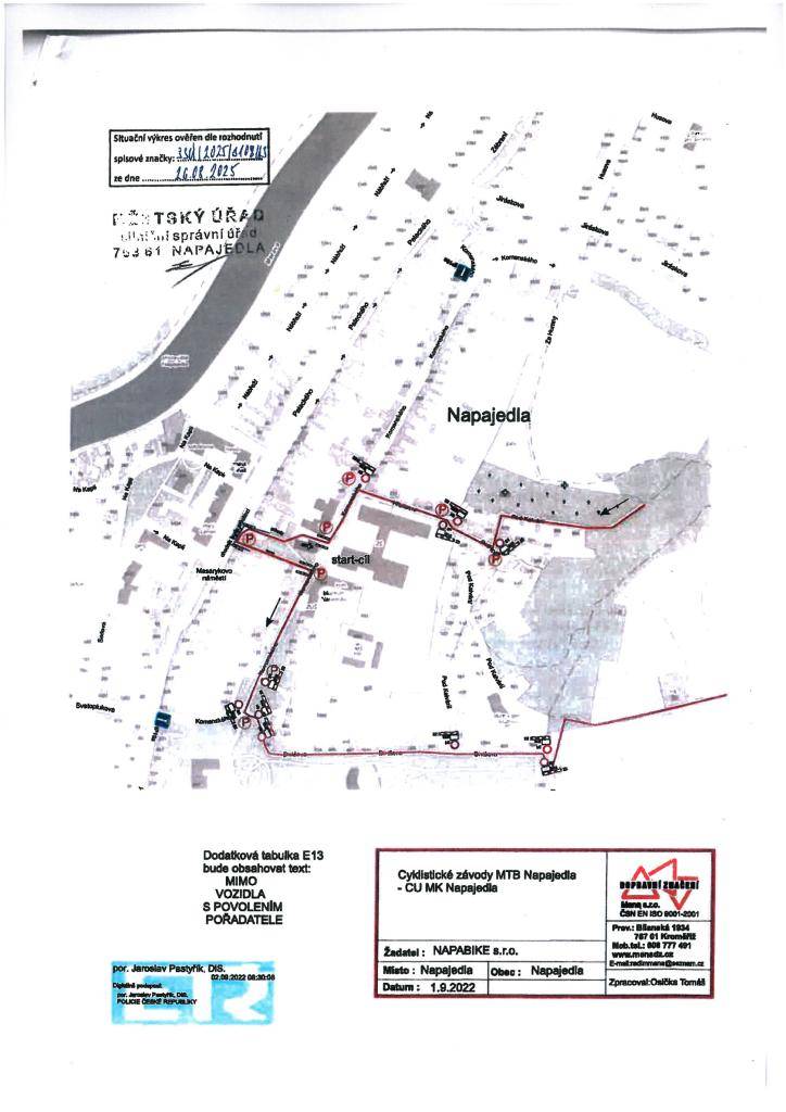 Dne 13. září 2025 v době 9:00-16:00 hodin budou z důvodu závodu horských kol uzavřeny některé místní komunikace v Napajedllích.