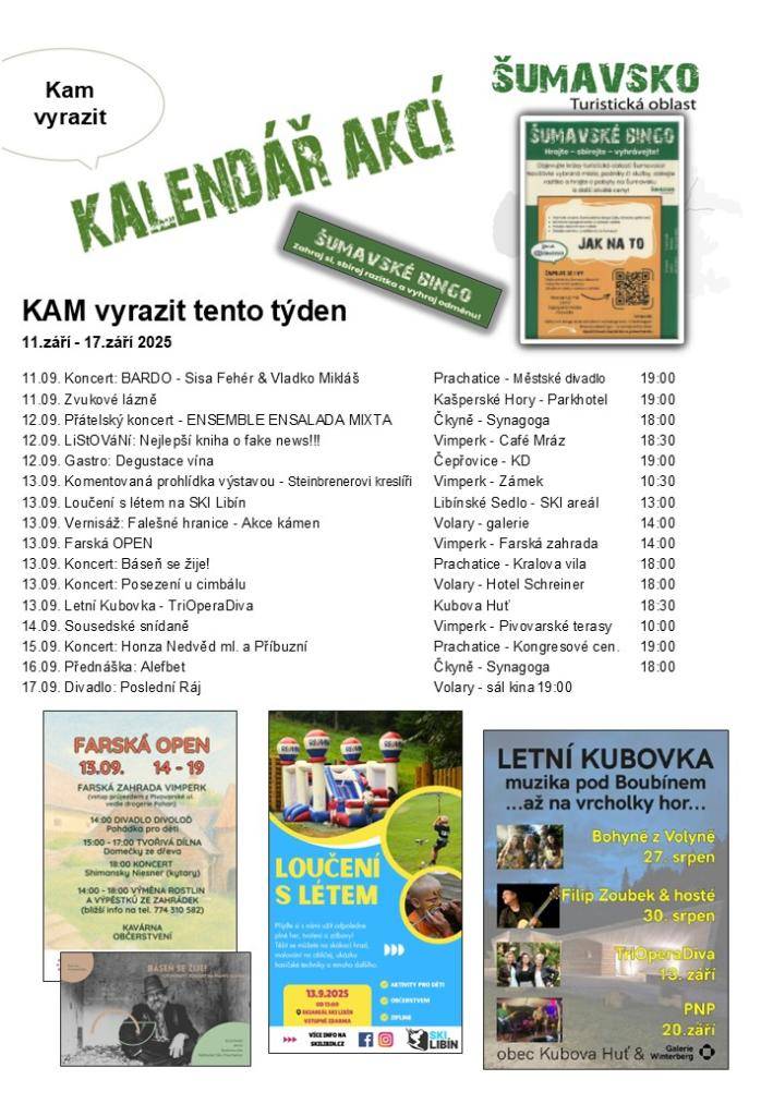 Kalendář akcí pro 37. týden 2025