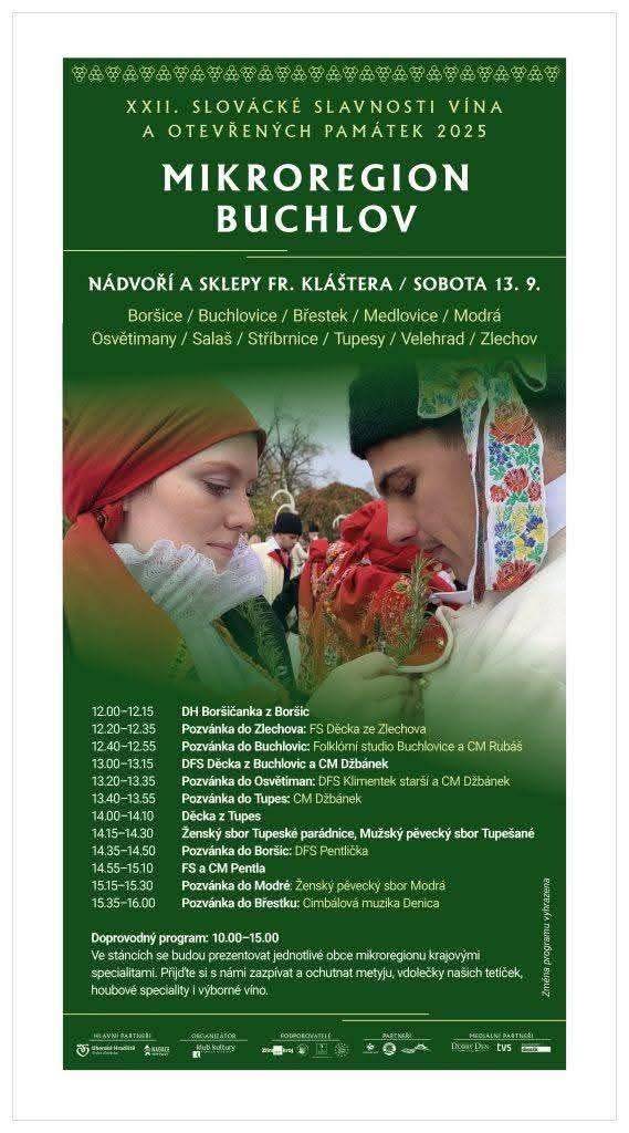 Tak jako každoročně se i letos můžete těšit na stanoviště Mikroregionu Buchlov v rámci Slavností vína a otevřených památek v Uherském Hradišti.