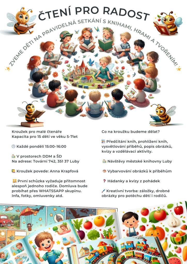 Pro přihlášení dítěte do kroužku, kontaktujte:  Dům dětí a mládeže Luby   https://www.ddmluby.cz/  https://www.facebook.com/meddm.Lubyquick.cz