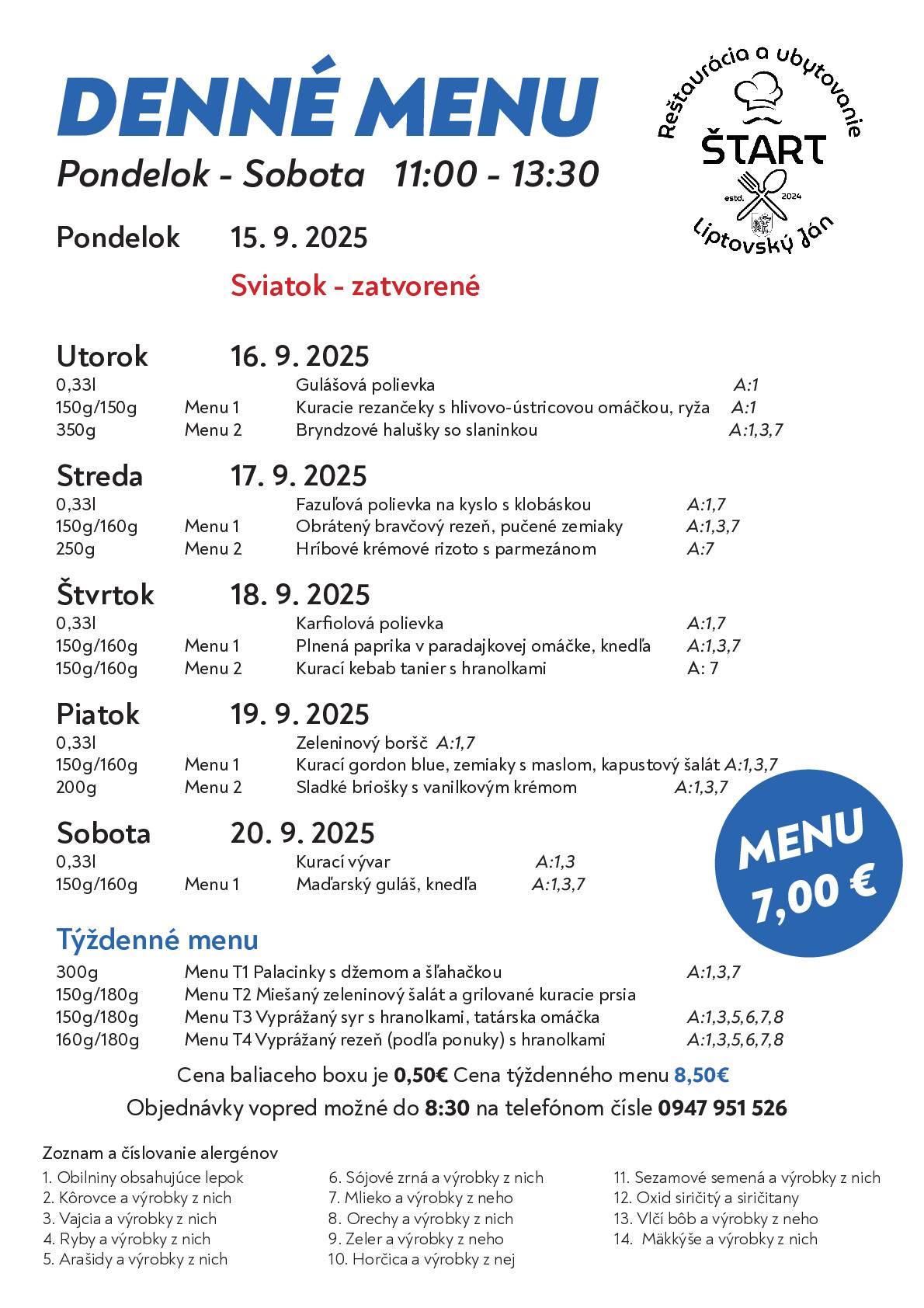 Tešíme sa na Vás a prajeme Vám dobrú chuť!