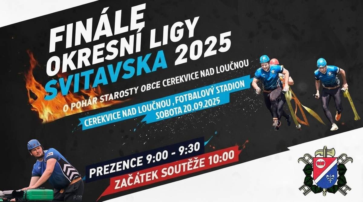 Hasiči srdečně zvou na finále hasičské ligy svitavska, které se uskuteční na místním stadiónu v sobotu 20. září se začátkem v 10 hodin.