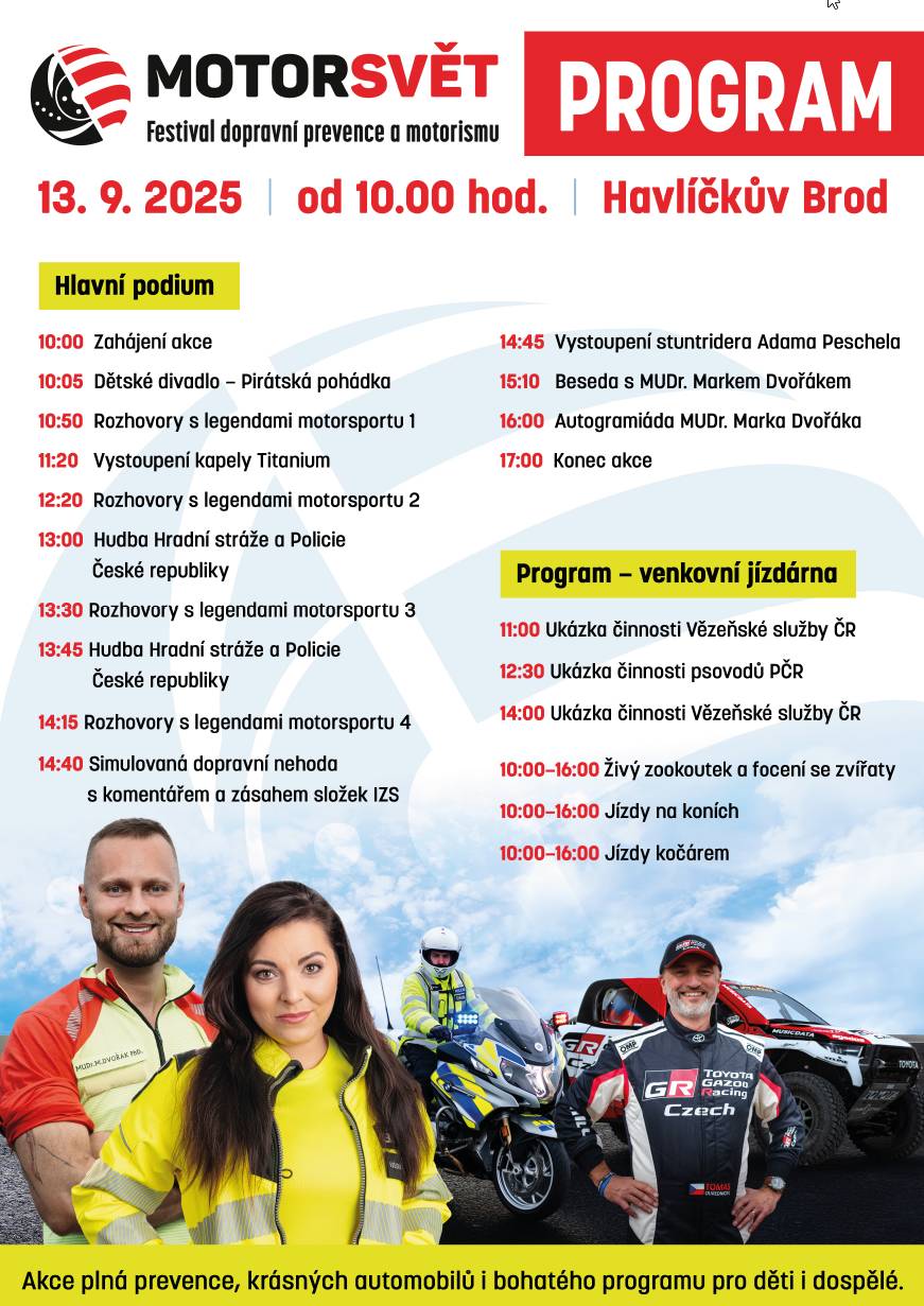 MOTORSVĚT - akce v areálu psychiatrické nemocnice v Havlíčkově Brodě se účastní také Místní skupina Českého červeného kříže Pohled